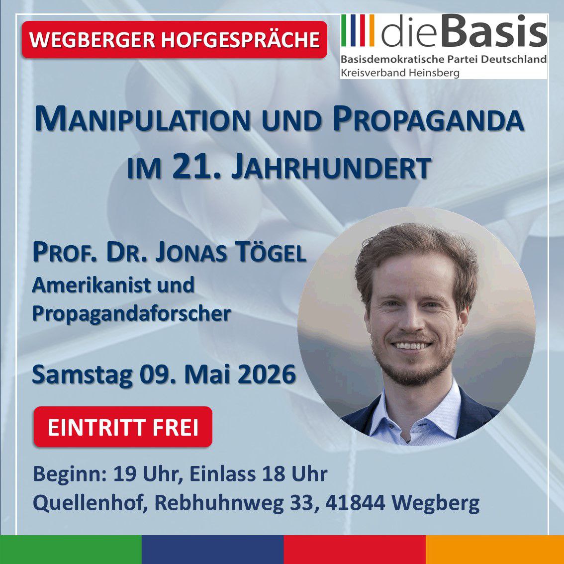 Wegberger Hofgespräche mit Prof. Dr. Jonas Tögel