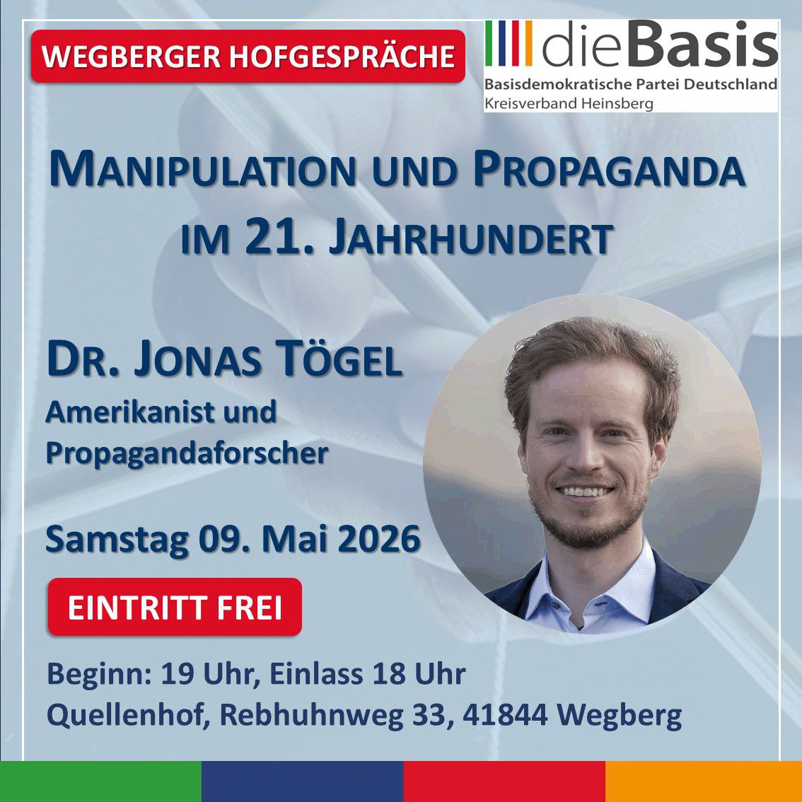 Wegberger Hofgespräche mit Dr. Jonas Tögel