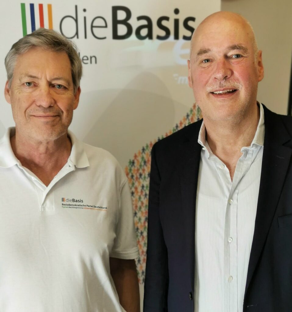 Dirk Gintzel und Michael Aggelidis, Doppelspitze im Landesvorstand dieBasis NRW