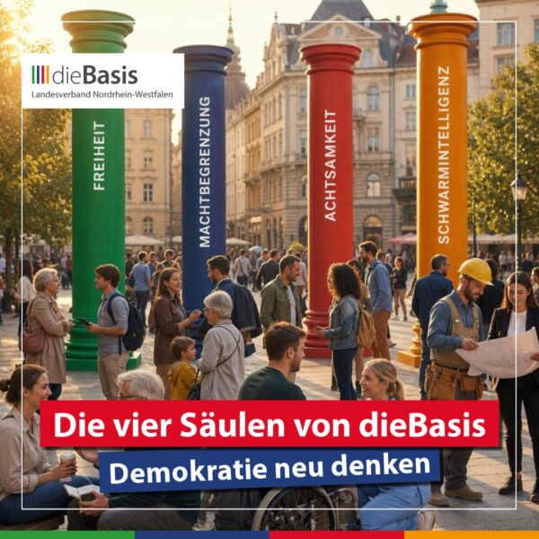 Die vier Säulen von dieBasis. Demokratie neu denken